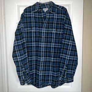 CARHARTT blue plaid flannel long sleeve work button up shirt men’s size XL
